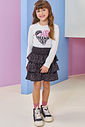 Conjunto de blusa boxy em cotton e saia em light peach. Com shorts embutido 92551 Infanti Infantil Menina