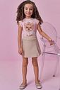 Conjunto de blusa em cotton e short saia em sarja com elastano 99210 Kukiê Infantil Menina Conjunto de blusa em cotton e short saia em sarja com elastano 99210 Kukiê Infantil Menina