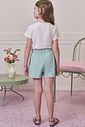 Conjunto de blusa em meia malha e short saia em piquet 99126 Infanti Infantil Menina