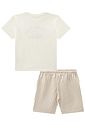 Conjunto de camiseta em meia malha e bermuda em moletom linho sem pelúcia 96396 LucBoo Infantil Menino Conjunto de camiseta em meia malha e bermuda em moletom linho sem pelúcia 96396 LucBoo Infantil Menino