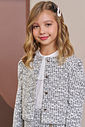 Casaco boxy em malha tweed 90331 Infanti Infantil Menina