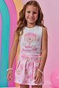 Conjunto de regata em cotton e short saia em molecotton 99019 Kukiê Infantil Menina