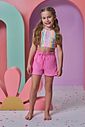 Trio de biquíni em malha UV dry com proteção UV 50+ com shorts em malha textura 96216 Infanti Infantil Menina