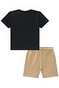Conjunto de camiseta em meia malha e bermuda em moletom sem pelúcia 95177 Johnny Fox Teen Menino