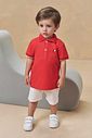 Conjunto de camisa polo em piquet com elastano e bermuda em sarja girassol com elastano 95435 Johnny Fox Teen Menino