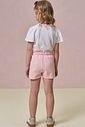 Conjunto de blusa em meia malha e shorts em moletom sem pelúcia 96267 Infanti Infantil Menina