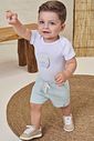 Conjunto de body em ribana 1x1 e bermuda em malha alfaiataria com elastano 98019 LucBoo Bebê Menino Conjunto de body em ribana 1x1 e bermuda em malha alfaiataria com elastano 98019 LucBoo Bebê Menino