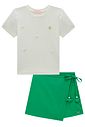 Conjunto de blusa em canelado e short saia em viscolinho sarjado 98708 Kukiê Infantil Menina Conjunto de blusa em canelado e short saia em viscolinho sarjado 98708 Kukiê Infantil Menina