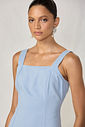Vestido maxi midi de alças em sarja 83249 Linzzi
