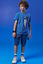 Bermuda em jeans squash com elastano 97035 Johnny Fox Teen Menino