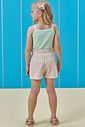 Conjunto de regata em canelado e shorts em tricoline listrado 96343 Kukiê Infantil Menina
