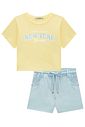 Conjunto de blusa em meia malha e shorts em sarja com elastano 98956 Lilimoon Teen Menina Conjunto de blusa em meia malha e shorts em sarja com elastano 98956 Lilimoon Teen Menina