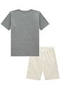 Conjunto de camiseta em meia malha e bermuda em linho santorine com elastano 97176 LucBoo Infantil Menino Conjunto de camiseta em meia malha e bermuda em linho santorine com elastano 97176 LucBoo Infantil Menino