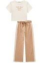 Conjunto de blusa em cotton e calça wide leg em malha mesclada 98709 Lilimoon Teen Menina