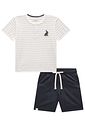 Conjunto de camiseta em malha pontilhada e bermuda em linho santorine com elastano 95766 Johnny Fox Teen Menino