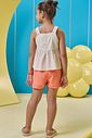 Conjunto de bata em linho deluxe e shorts em tecido grid chenille 95889 Kukiê Infantil Menina Conjunto de bata em linho deluxe e shorts em tecido grid chenille 95889 Kukiê Infantil Menina