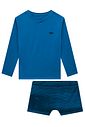 Conjunto de camiseta e sunga em malha UV dry com proteção UV50+ 99580 LucBoo Infantil Menino