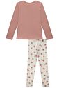 Conjunto de pijama de blusa em meia malha com calça legging em malha comfy 92399 Infanti Infantil Menina Conjunto de pijama de blusa em meia malha com calça legging em malha comfy 92399 Infanti Infantil Menina