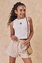 Conjunto de regata em canelado liz e shorts em linho rayon 95501 Lilimoon Teen Menina Conjunto de regata em canelado liz e shorts em linho rayon 95501 Lilimoon Teen Menina