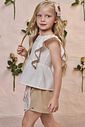 Conjunto de bata em linho deluxe e shorts em linho santorini com elastano 98310 Kukiê Infantil Menina Conjunto de bata em linho deluxe e shorts em linho santorini com elastano 98310 Kukiê Infantil Menina