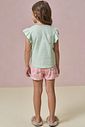 Conjunto de pijama de blusa em meia malha com shorts em malha comfy 96040 Infanti Infantil Menina