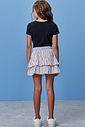 Conjunto de blusa em cotton e saia em tricoline listrado com shorts embutido 98512 Vic Teen Menina Conjunto de blusa em cotton e saia em tricoline listrado com shorts embutido 98512 Vic Teen Menina