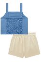 Conjunto de regata em alfaiataria linen e short saia em linho santorini com elastano 99589 Kukiê Infantil Menina Conjunto de regata em alfaiataria linen e short saia em linho santorini com elastano 99589 Kukiê Infantil Menina