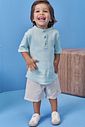 Conjunto de bata em suedine e bermuda em linho santorine com elastano 99364 Johnny Fox Teen Menino