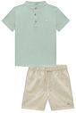 Conjunto de bata em suedine e bermuda em linho santorine com elastano 99364 Johnny Fox Teen Menino