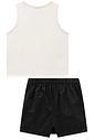 Conjunto de regata em poliamida e short saia em alfaiataria 92683 Vic Teen Menina
