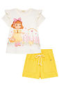 Conjunto de bata em meia malha e shorts em malha waffle 96020 Kukiê Infantil Menina Conjunto de bata em meia malha e shorts em malha waffle 96020 Kukiê Infantil Menina