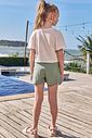 Conjunto de blusa em meia malha e shorts em linho com elastano 97539 Infanti Infantil Menina