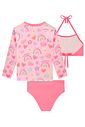 Conjunto de biquíni e blusa em malha UV dry com proteção UV 50+ 93172 Infanti Infantil Menina