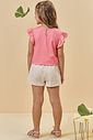 Conjunto de blusa em malha fresh e short saia em moletom sem pelúcia 94783 Kukiê Infantil Menina