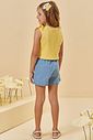 Conjunto de blusa em malha waffle e shorts em jeans com elastano 94796 Kukiê Infantil Menina Conjunto de blusa em malha waffle e shorts em jeans com elastano 94796 Kukiê Infantil Menina