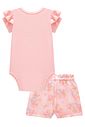 Conjunto de body em suedine e shorts em molecotton 98416 Kukiê Bebê Menina