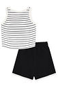 Conjunto de blusa em cotton fio tinto e short saia em moletom sem pelúcia 95316 Kukiê Infantil Menina Conjunto de blusa em cotton fio tinto e short saia em moletom sem pelúcia 95316 Kukiê Infantil Menina