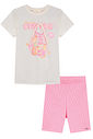 Conjunto de blusa em meia malha e bermuda biker em soft line 95541 Kukiê Infantil Menina Conjunto de blusa em meia malha e bermuda biker em soft line 95541 Kukiê Infantil Menina