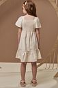 Vestido em linho com elastano e tricot algodão 97194 Infanti Infantil Menina