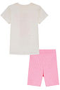 Conjunto de blusa em meia malha e bermuda biker em soft line 95541 Kukiê Infantil Menina Conjunto de blusa em meia malha e bermuda biker em soft line 95541 Kukiê Infantil Menina