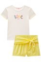 Conjunto de blusa em canelado Liz e shorts em viscose 99423 Kukiê Infantil Menina