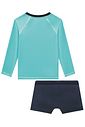 Conjunto de camiseta e sunga em malha UV dry com proteção UV50+ 96173 LucBoo Infantil Menino Conjunto de camiseta e sunga em malha UV dry com proteção UV50+ 96173 LucBoo Infantil Menino