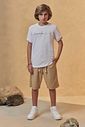Conjunto de camiseta em meia malha e bermuda em linho santorine com elastano 96400 Johnny Fox Teen Menino