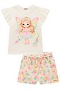 Conjunto de blusa em meia malha e shorts em moletom sem pelúcia 98589 Infanti Infantil Menina Conjunto de blusa em meia malha e shorts em moletom sem pelúcia 98589 Infanti Infantil Menina