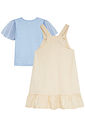 Conjunto de blusa em suedine e tule com elastano e salopete em linho santori com elastano. 96878 Kukiê Infantil Menina Conjunto de blusa em suedine e tule com elastano e salopete em linho santori com elastano. 96878 Kukiê Infantil Menina