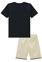 Conjunto de camiseta em meia malha e bermuda em sarja stretch com elastano 96980 LucBoo Infantil Menino Conjunto de camiseta em meia malha e bermuda em sarja stretch com elastano 96980 LucBoo Infantil Menino