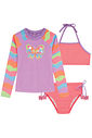 Trio de biquíni e blusa em malha com proteção UV50+ 96096 Kukiê Infantil Menina Trio de biquíni e blusa em malha com proteção UV50+ 96096 Kukiê Infantil Menina