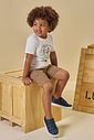 Conjunto de camiseta em meia malha e bermuda em cotton jeans com elastano 94553 LucBoo Infantil Menino Conjunto de camiseta em meia malha e bermuda em cotton jeans com elastano 94553 LucBoo Infantil Menino