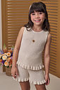 Conjunto de blusa e shorts em tricot 100% algodão 97551 Infanti Infantil Menina