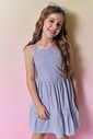 Vestido em tricoline fio tinto com elastano 95363 Vic Teen Menina Vestido em tricoline fio tinto com elastano 95363 Vic Teen Menina